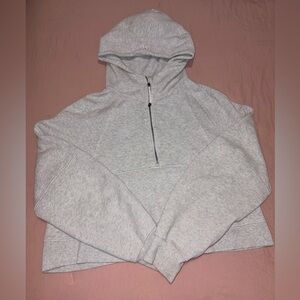Lululemon Women’s Heathered Gray Cropped Scuba Quarter Zip Hoodie XL/XXL
